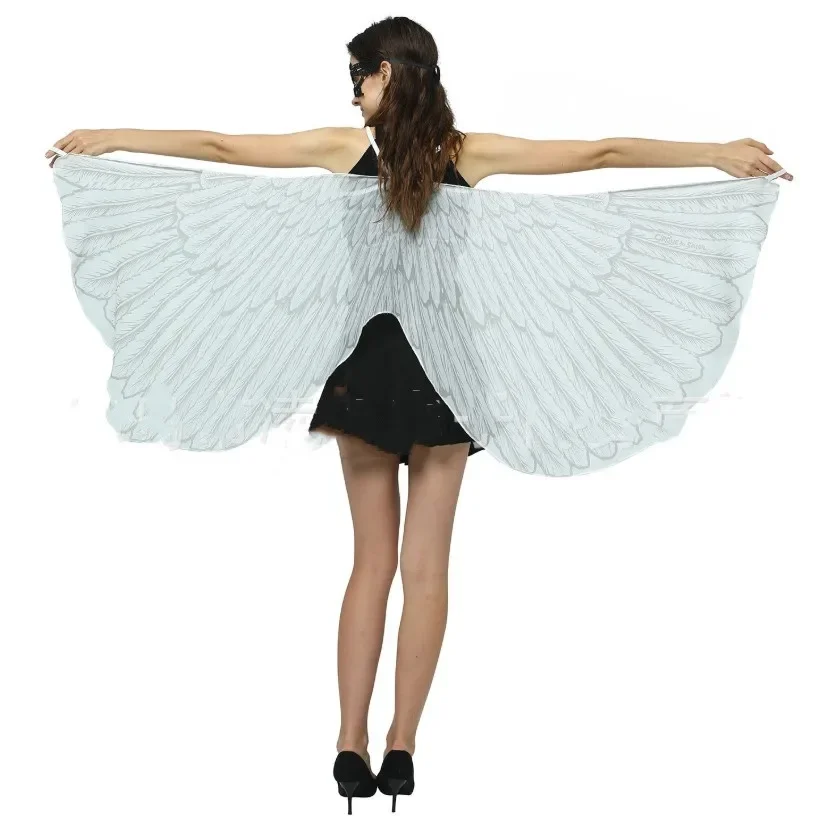 Butterfly Wings for Women Premium Butterfly Shawls Fairy Ladies Cape Nymph Pixie Costume Accessory White