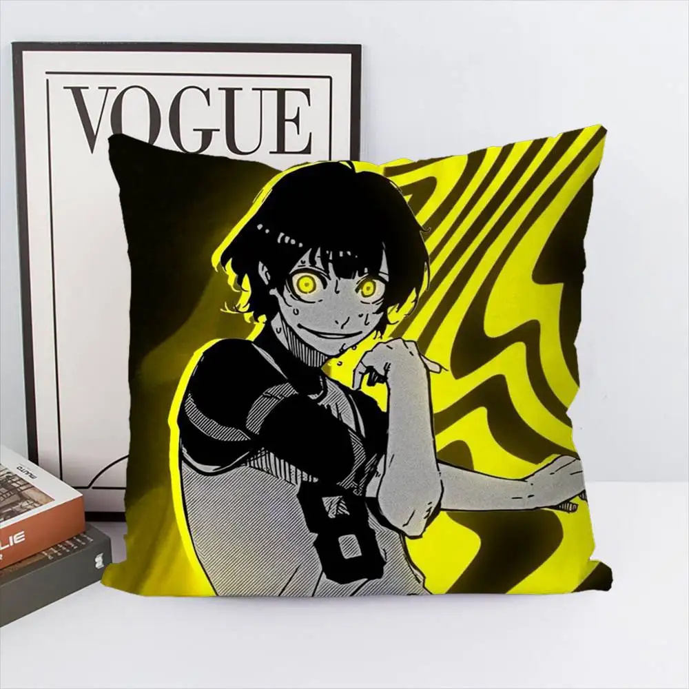 

B-BLUE LOCK Pillow Case Double-Sided Printing Cushion Cover 45x45 Decorative Cushions Sofa Home Decor Soft Pillowcase