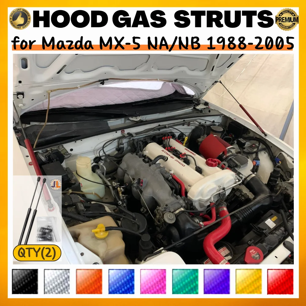 

Qty(2) Hood Struts for Mazda MX-5 NA/NB 1988-2005 Front Bonnet Modify Gas Springs Shock Absorber Lift Supports Dampers