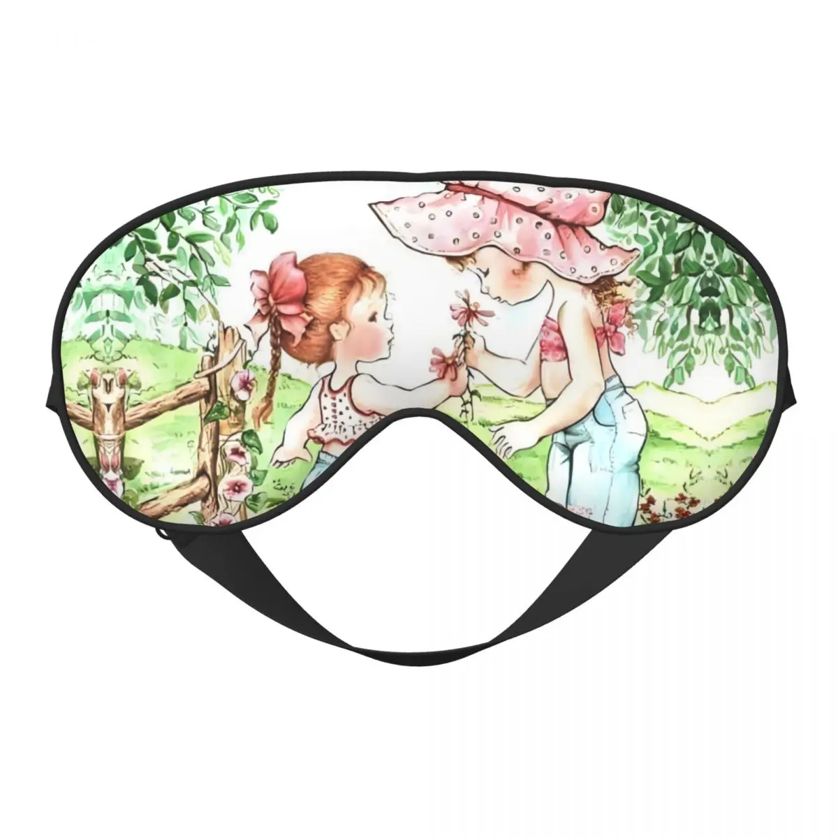 

Custom S-Sarahs K-Kays Soft Travel Eye Mask Two Side Blindfolds Creative Flower Girl Block Out Light Eyepatch For Ourdoor