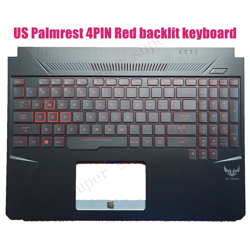 

SSS+ US Palmrest 4PIN Red backlit keyboard for Asus FX505D FX505DY FX505DD FX505DT