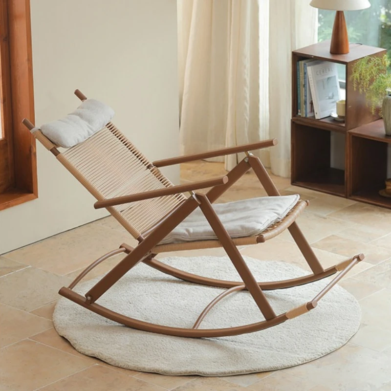 Outdoor Rocking Chair household comfortable simple Rattan Armchair garden relaxing sdraio giardino per esterno terrace furniture