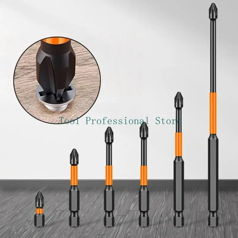 57QF 6Pcs Screwdriver Bit Hexagonal Shank Impact Electric Drill Bit Set Screw Drill Head Power Tools Drill Attachment Part