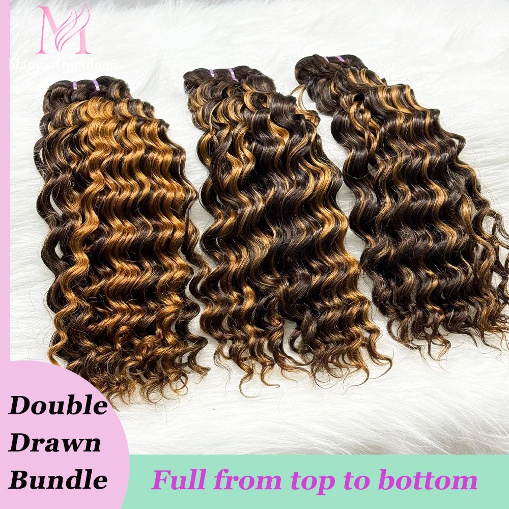 

15A двойной рисунок P4/27 пучки человеческих волос с глубокими волнами, двойной уток, без выпадения, глубокие вьющиеся пучки, наращивание человеческих волос