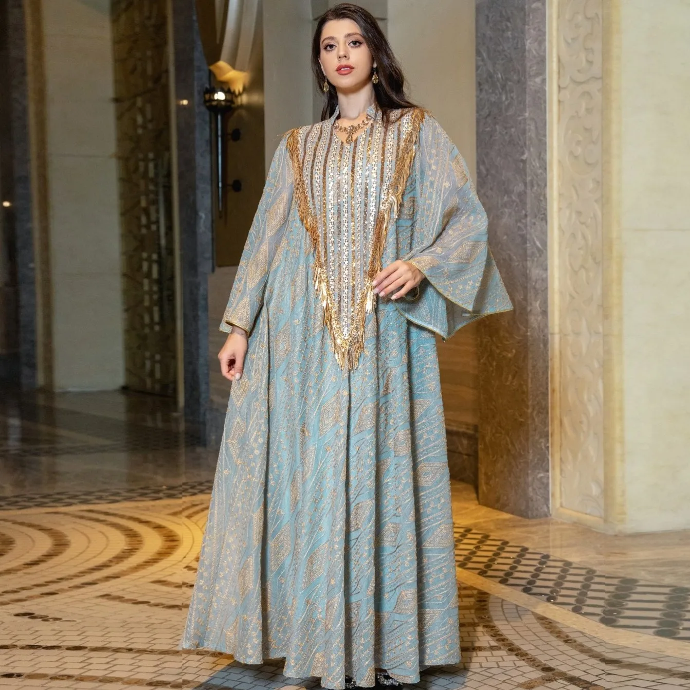 

Ramadan Eid Mubarak Kaftans Evening Dresses For Women Abaya Dubai Turkey Islam Arabic Muslim Dress Robe Djellaba Femme