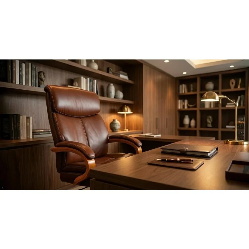 Bonded Leather Executive Office Chair Ergonomic High Back Support Adjustable Swivel Computer Desk Task, Customized