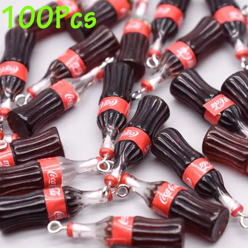 

100Pcs Cute 3D Drink Bottle Resin Charms Pendant Handmade Accessories for Jewelry Making DIY Earrings Necklace Keychain Findings