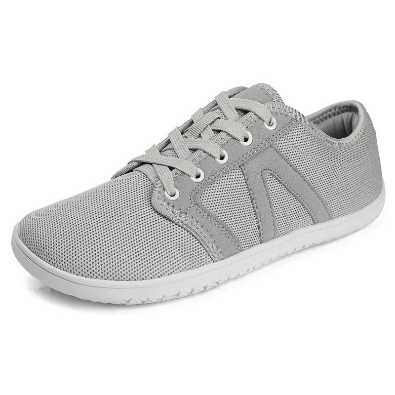 Zapatillas de deporte descalzas minimalistas anchas para hombres, zapatillas de entrenamiento cruzado para adultos, caja de punta ancha, suela de gota cero, zapatos casuales para caminar de punto, talla grande