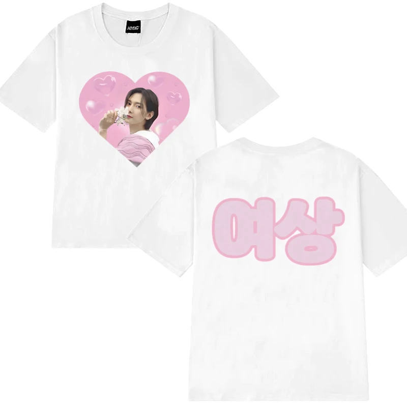 Kpop ATEEZ Yeosang Trend Dwustronnie Nadrukowane Koszulki 2025 Męskie Damskie Modne Koszulki Y2k z Krótkim Rękawem Unisex Bawełniane Topy