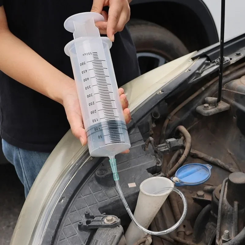 Jeringa de bomba de aceite de coche, bomba de aceite de barril de aguja de 100/300/550ml con manguera de 1m, bomba medidora de alimentación de