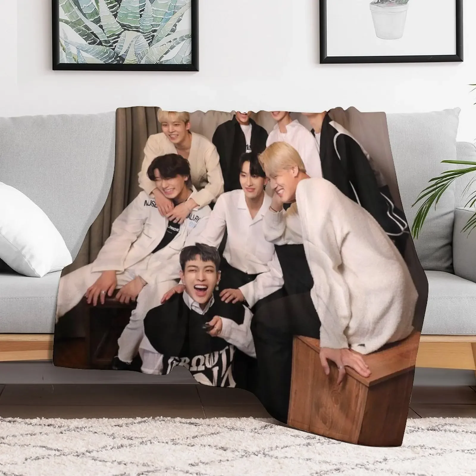 ateez anniversary Throw Blanket For Decorative Sofa Thin Beach Blankets