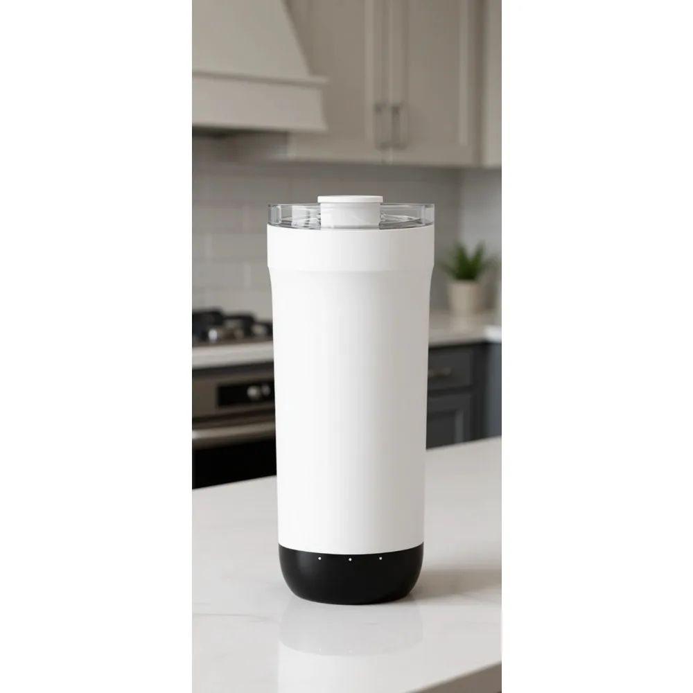 Taza de viaje térmica de 16 oz con control por aplicación, mantiene el café a 130F a 150F hasta por 4 horas, ideal para coche, oficina, hogar, regalo.