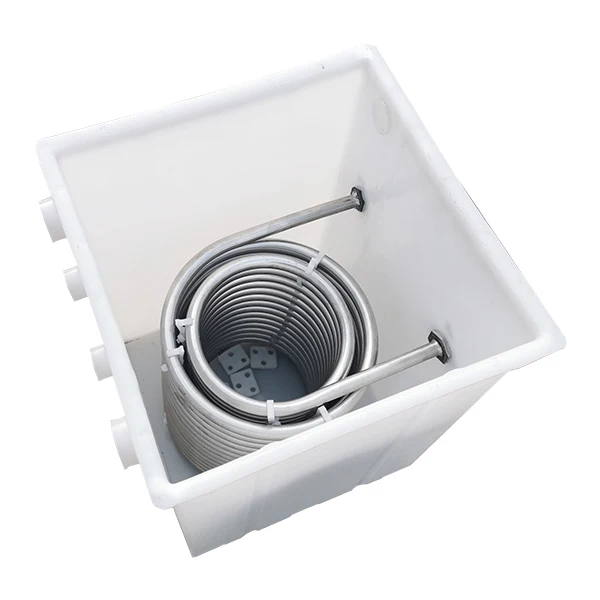 

Hot Sale air to Water Heat Exchanger Water tank Titanium Chiller Coaxial Coil Heat Exchanger