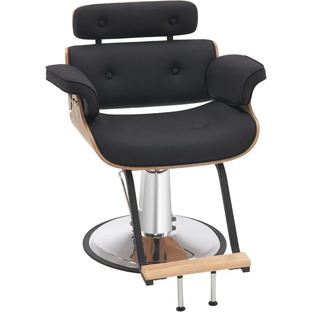 

Bend Wooden Salon Chair Hydraulic Barber Chair Hair Cutting Beauty Spa Styling Equipment, High Quality & Stylish