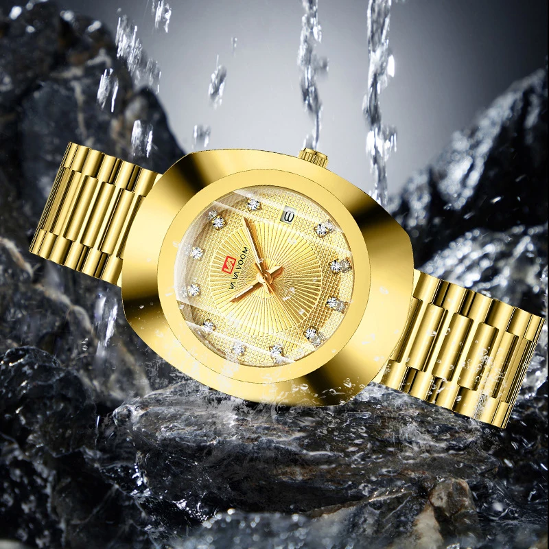 Gold Men Wrist Watches For Male Clock 2024 Top Brand Luxury Golden Fashion Men Quartz Watches Waterproof Wristwatches Dropship