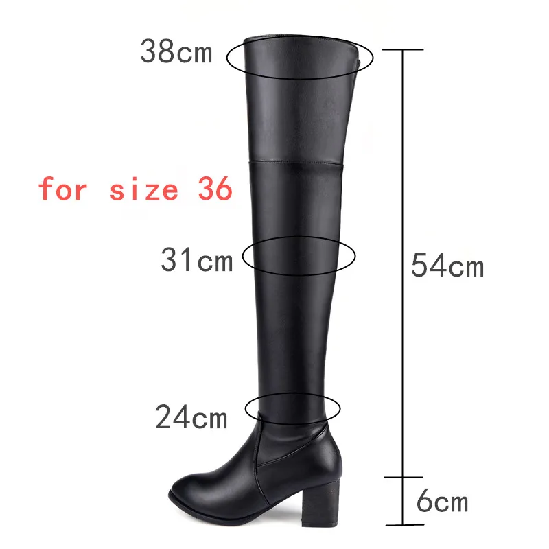Fashion Women\'s Over the Knee Boots Warm Fur Winter High Snow Boots 2024 Black White Long Party Shoes Ladies Large Size 45 48