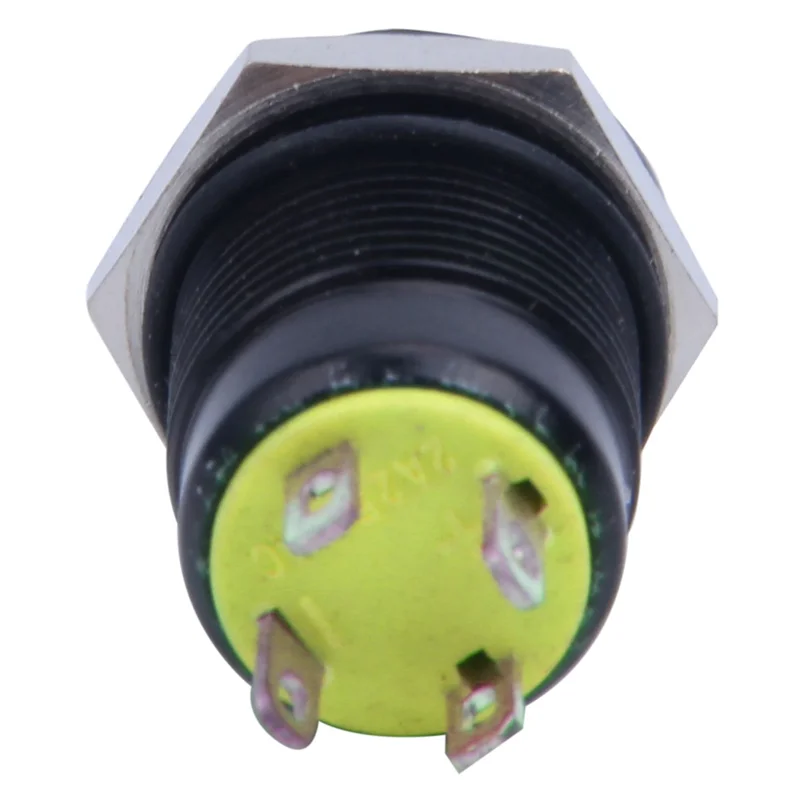 

3X 12V 2A 9.5Mm LED Metal Cap Power Momentary Push Button Switch Car DIY Modified, Yellow