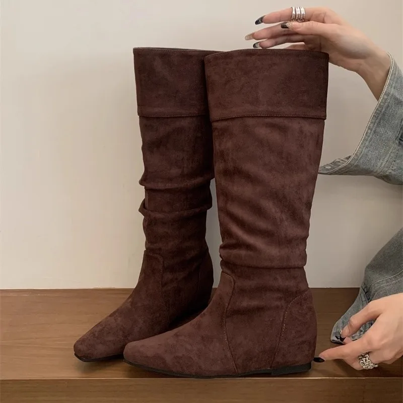

Women Mid Heels Long Boots Fashion Elegant Shoes 2025 Designer New Knee Boots Classical Dress Pumps Casual Zapatillas De Mujer