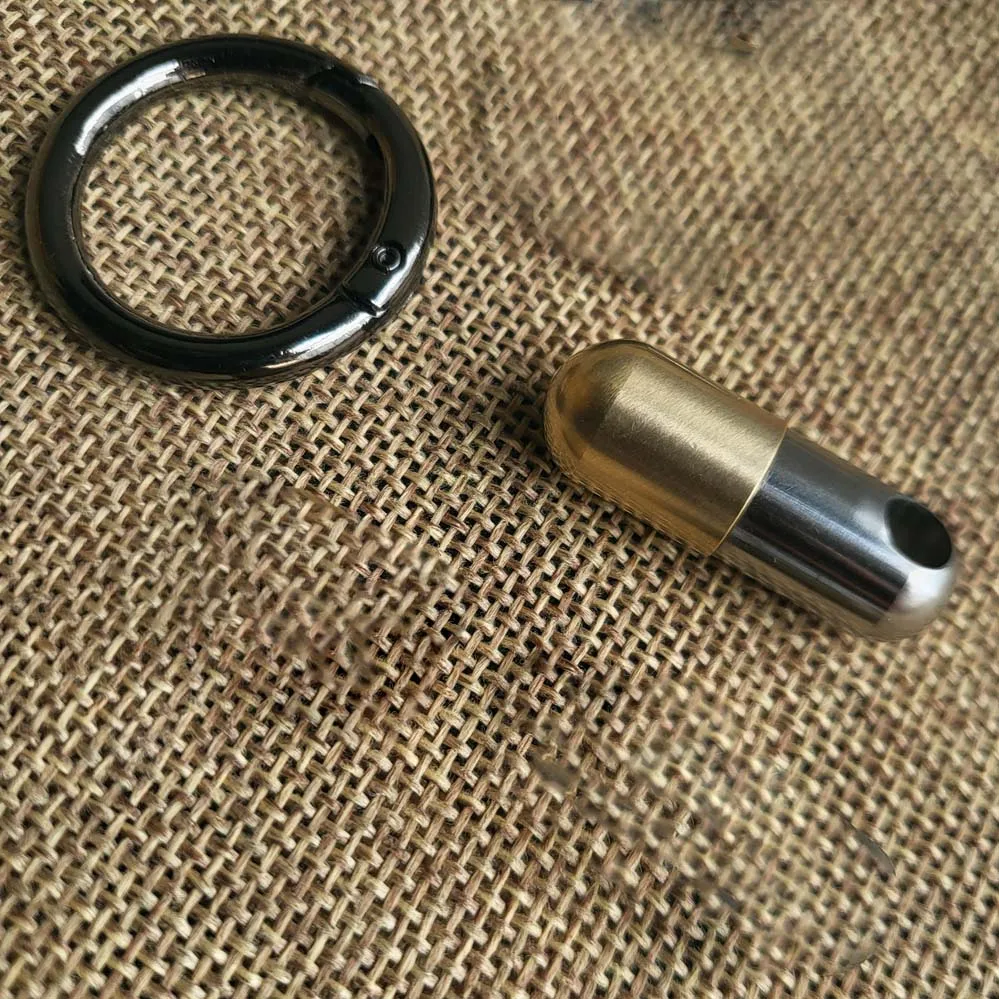 EDC Titanium copper Multi functional Small Tool Bullet Head Capsule Type Brass Unboxing Knife Box Fashion Portable Keychain