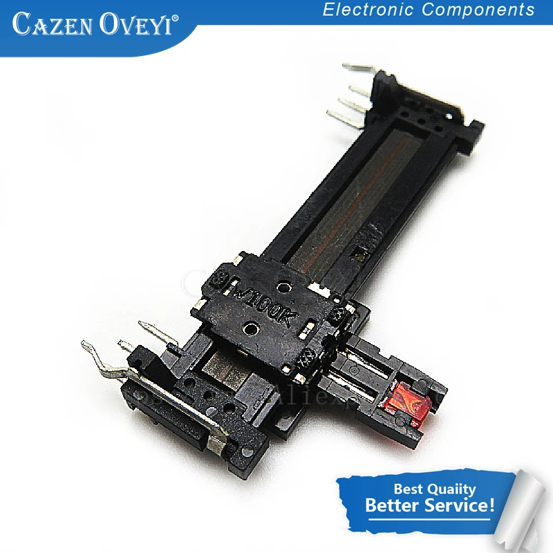 1piece 4.5cm balanced mixer fader with lamp potentiometer W100KX2 B100KX2 B50KX2 handle 10MM with the midpoint