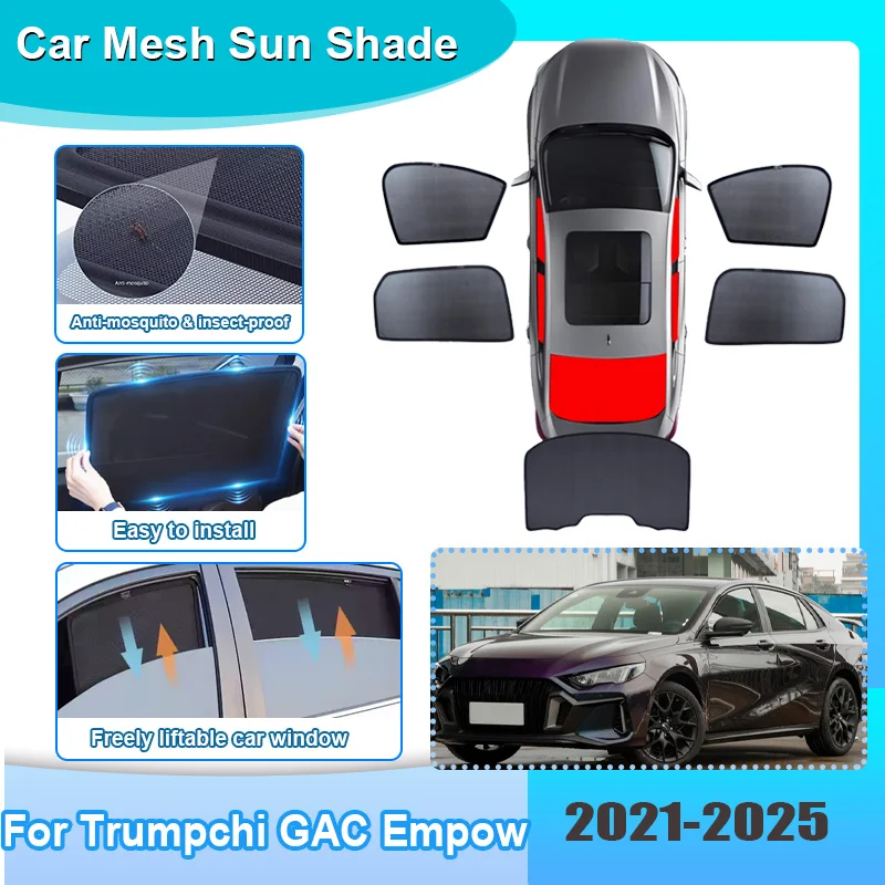 

Car Sunshade For Trumpchi GAC Empow Dodge Attitude MK4 2021-2025 Visor Mesh Heat Insulation Windshield Curtain Car Accessories
