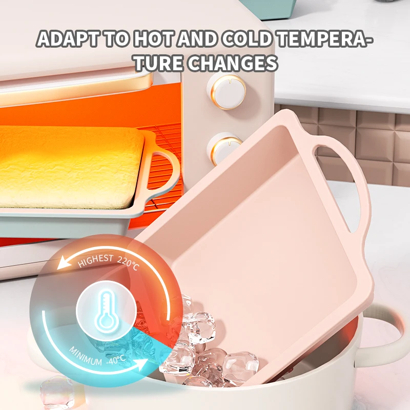 Silicone Pans for Baking Brownie Pan Silicone Baking Pan for Brownies Cakes and Lasagnas Coated Iron Bake Cake Mold