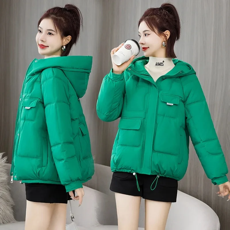 

New Women Winter Jacket Coats Thicke Warm Down Cotton Padded Short Coat Female Oversize Loose Casual Hooded Parka Woman Overcoat