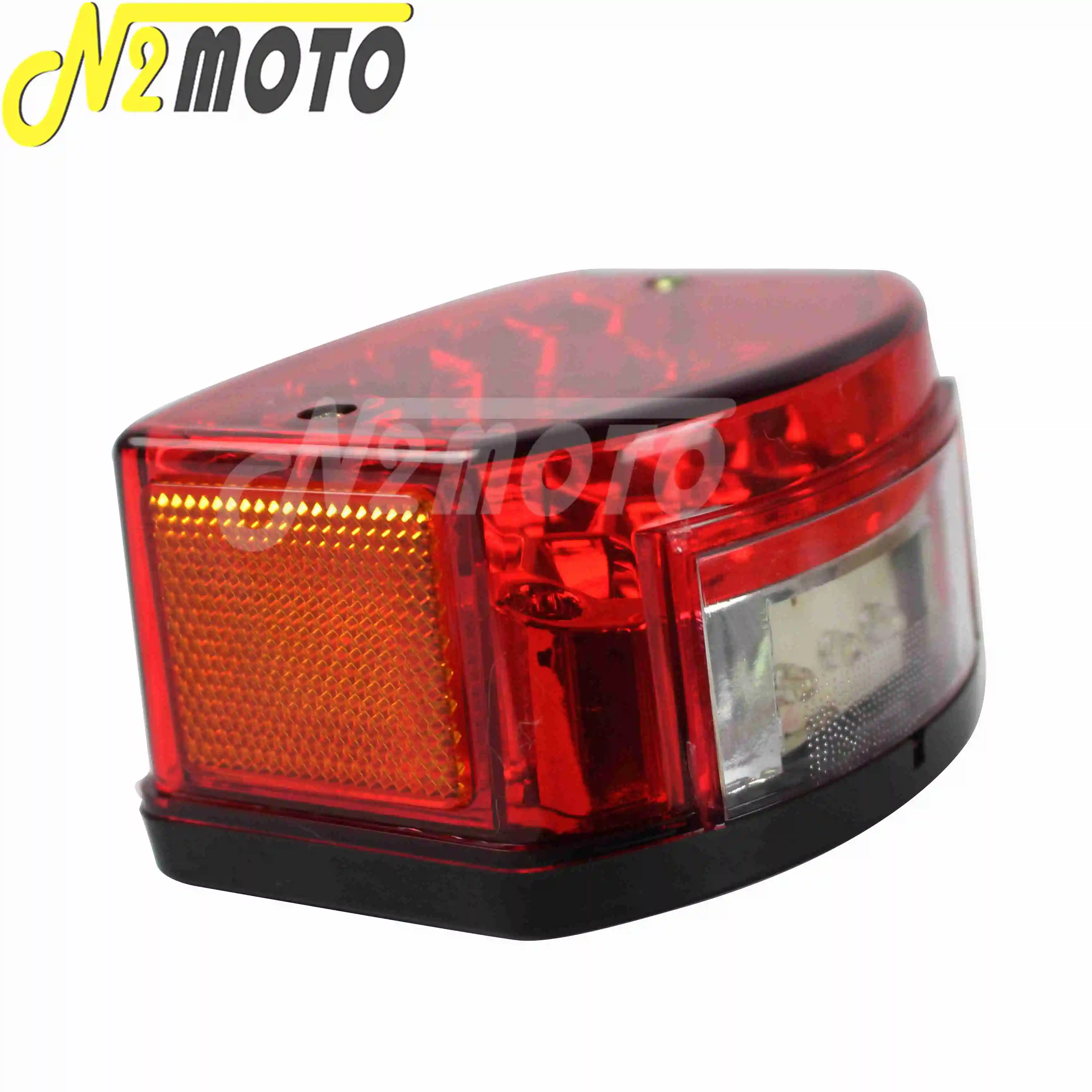 12V Red LED Motorcycle Taillight License Plate Light Tail Brake Stop Lamp Reflector Indicators for Minsk 125 cc Carpathians 50cc