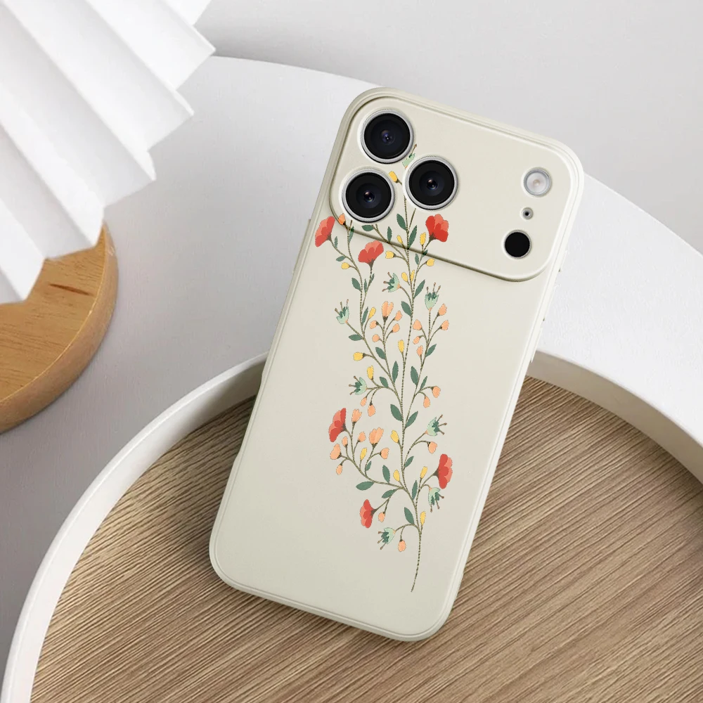 آيفون 17 برو ماكس 17 الهواء 16 15 14 13 12 11 برو ماكس XS ماكس 7 8 زائد 16e 16 زائد غطاء من البولي يوريثان كوكه الضوء الأرجواني الأزهار جراب هاتف