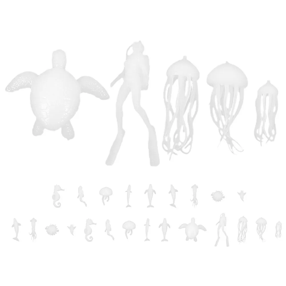 2-セットミニチュア海洋動物エポキシ鋳造チャーム-diy-クラフト作成アクセサリーホームスクールクリエイティブプレイフィギュア
