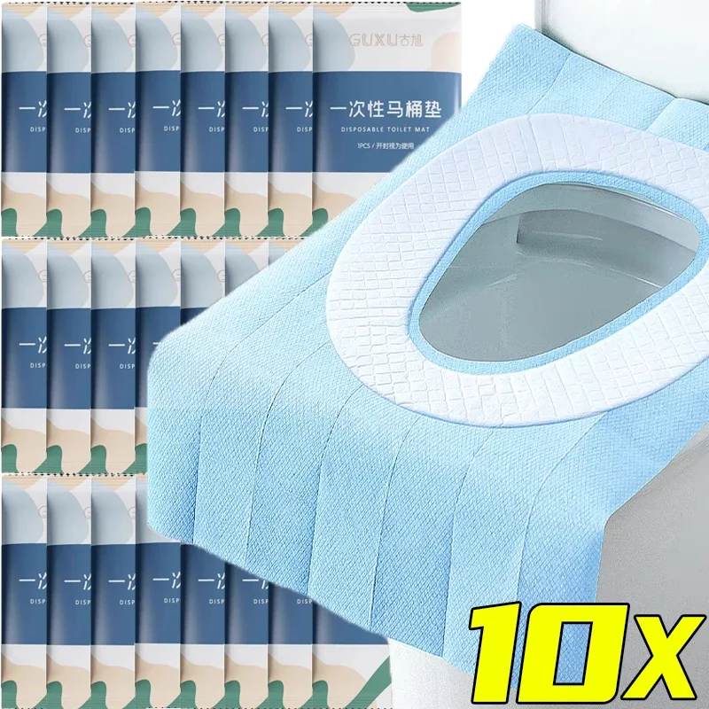 5/10sets Thickened Toilet Seat Covers Portable Non-woven Safety Toilet Seat Covers Travel Camping Hotel Bathroom Accessiories