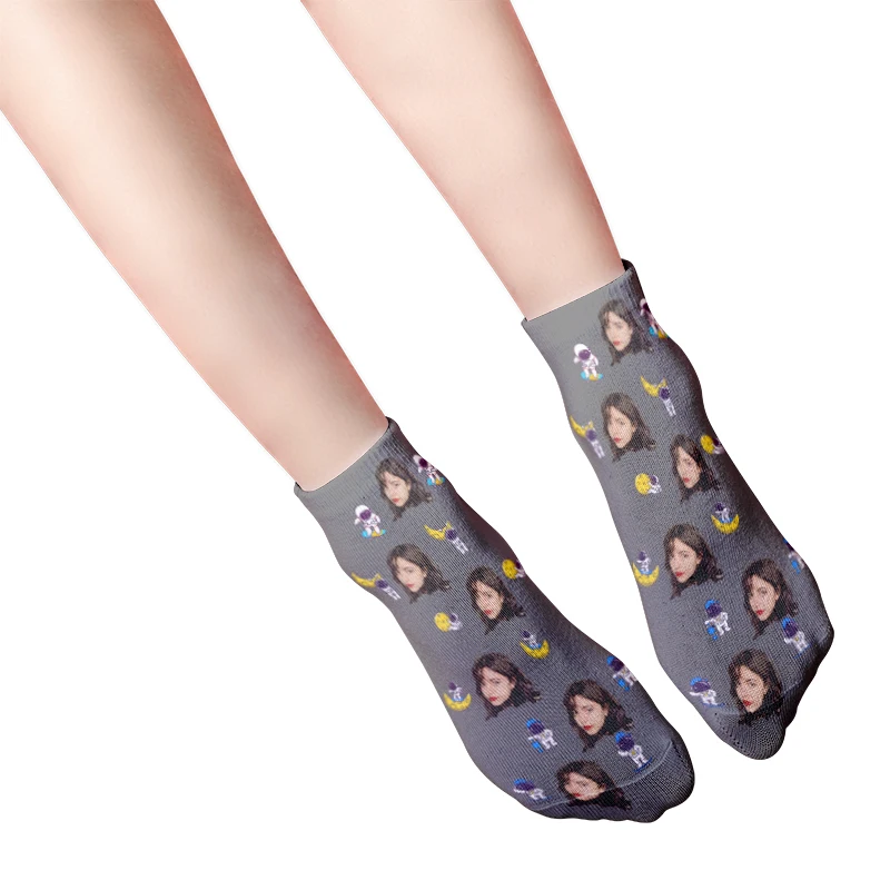 Calcetines cortos con estampado 3D de astronautas para hombre y mujer, calcetín con diseño divertido de dibujos animados, personalizado