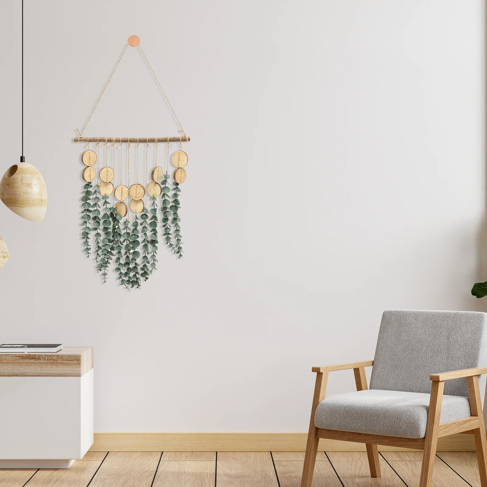

Eucalyptus Leaf Wall Hanging Fake Decor Green Plants Simulated Artificial Faux Pendant Household Balcony Room Garden Party
