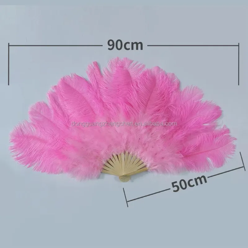 Wholesale Ostrich Feather Fans Fluffy Folding Handheld Dance Performance Fans Bleached Various Styles for Party Props Stage