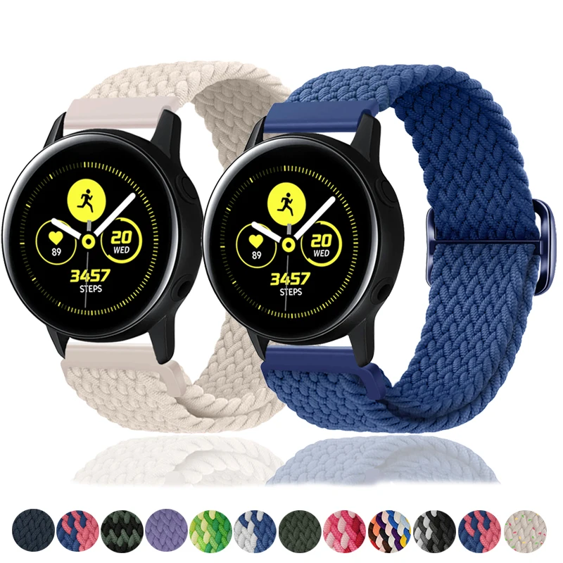 Плетеный ремешок 20 мм 22 мм для Samsung Galaxy Watch 6/5/4, часы 4/6, классический эластичный нейлоновый браслет Galaxy Watch 5pro/Active 2