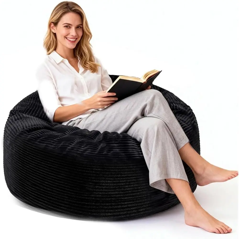 Bean Bag Chairs, 3T Bean Bag with Memory Foam Filling, Bean Bag Chairs with Plush Microfiber Removable Cover, Cozy Sofa for Read