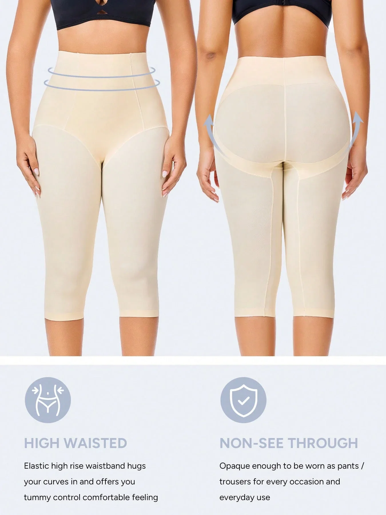 

Леггинсы-капри с высокой талией, утягивающие живот и подтягивающие ягодицы