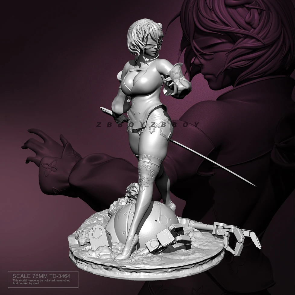 

76MM Resin model kits DIY figure beauty colorless and self-assembled TD-3464