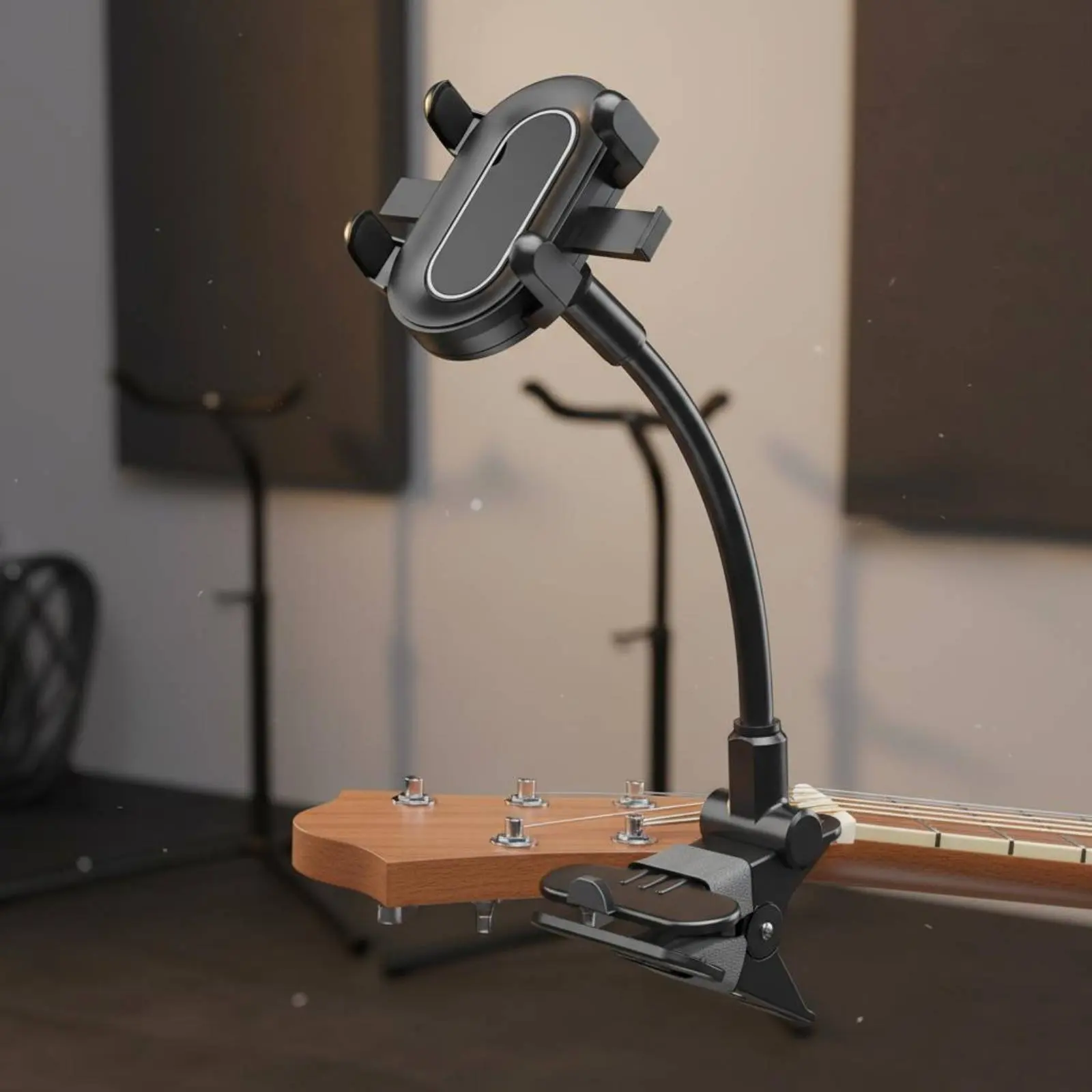 Guitar Headstock Phone Clamp Multi-Functional Guitar Phone Holder Flexible Mobile Phone Stand Universal Compatibility view 6