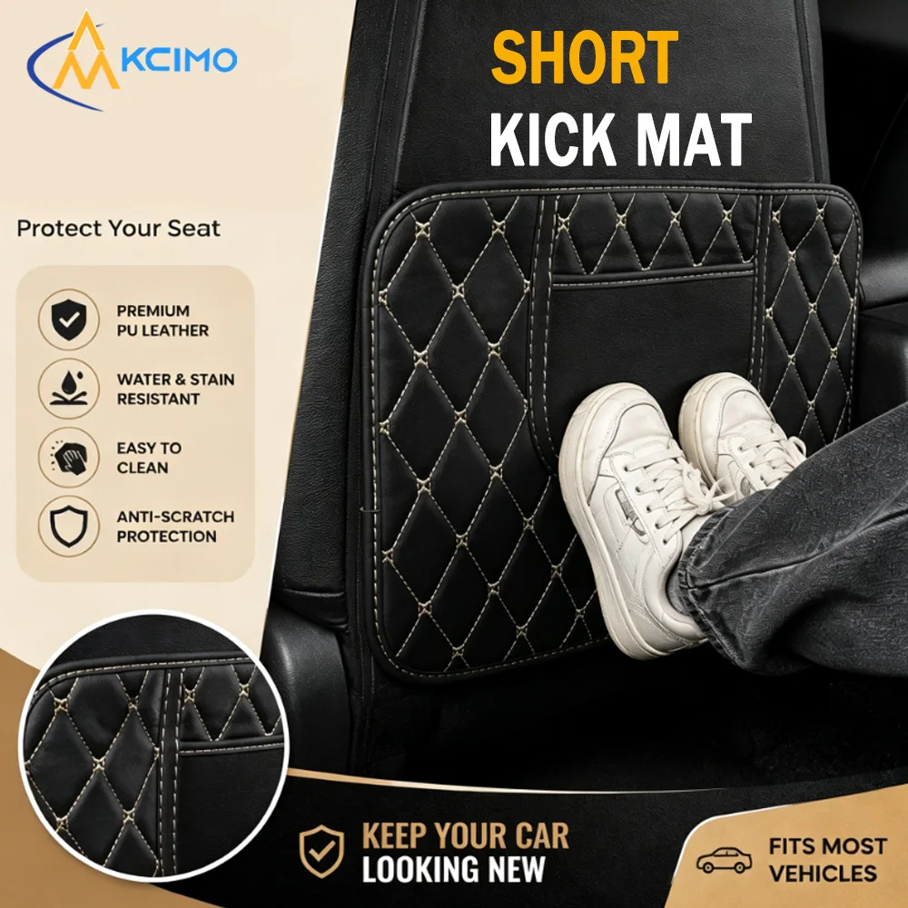 Short Half-Wrap Car Seat Back Anti-Kick Pad PU Leather Waterproof Anti-Scratch Anti-Dirty Seat Back Protector Interior Mod Parts