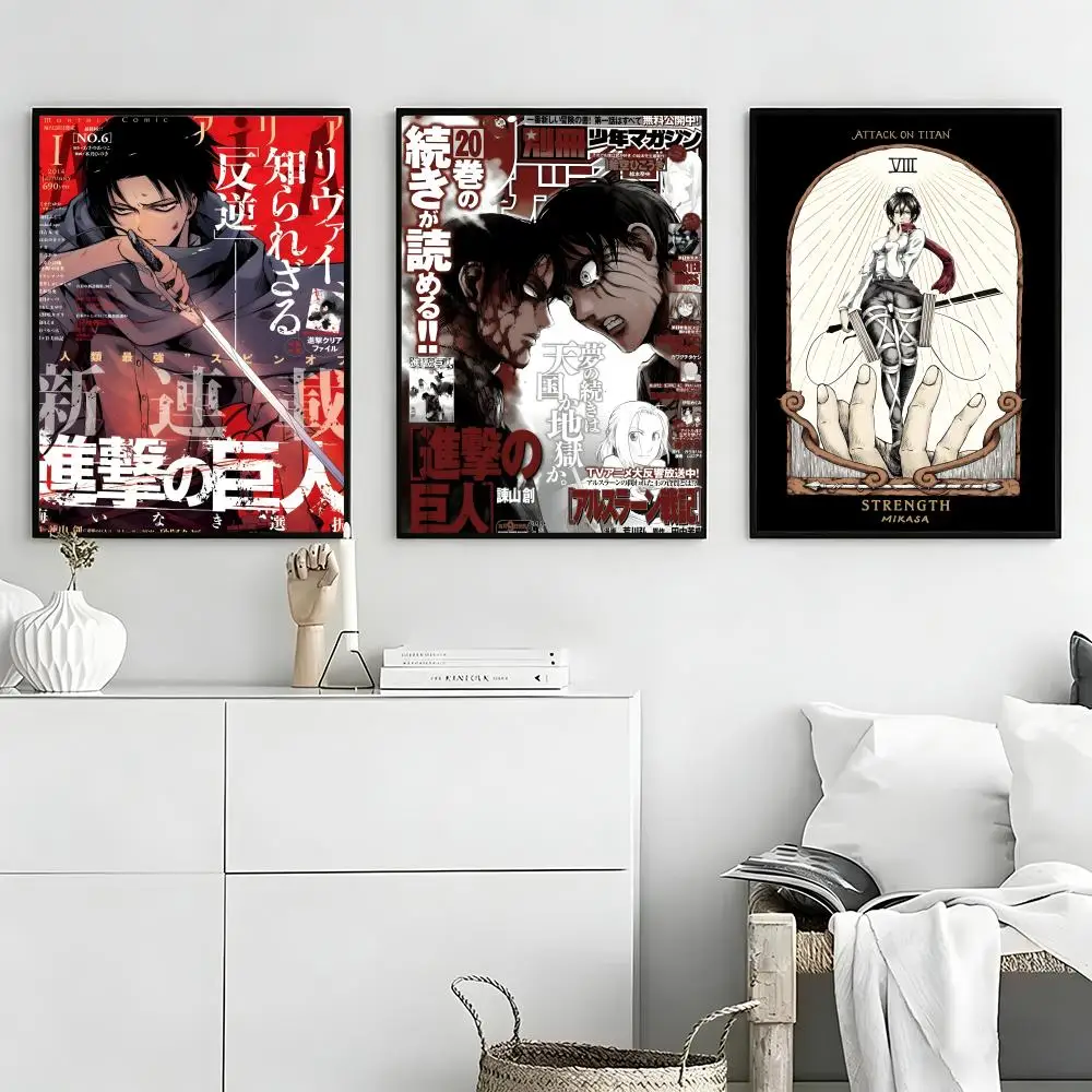 Anime Attack on Titan Poster High-definition  poster stickers, suitable for bedroom, living room, home decoration