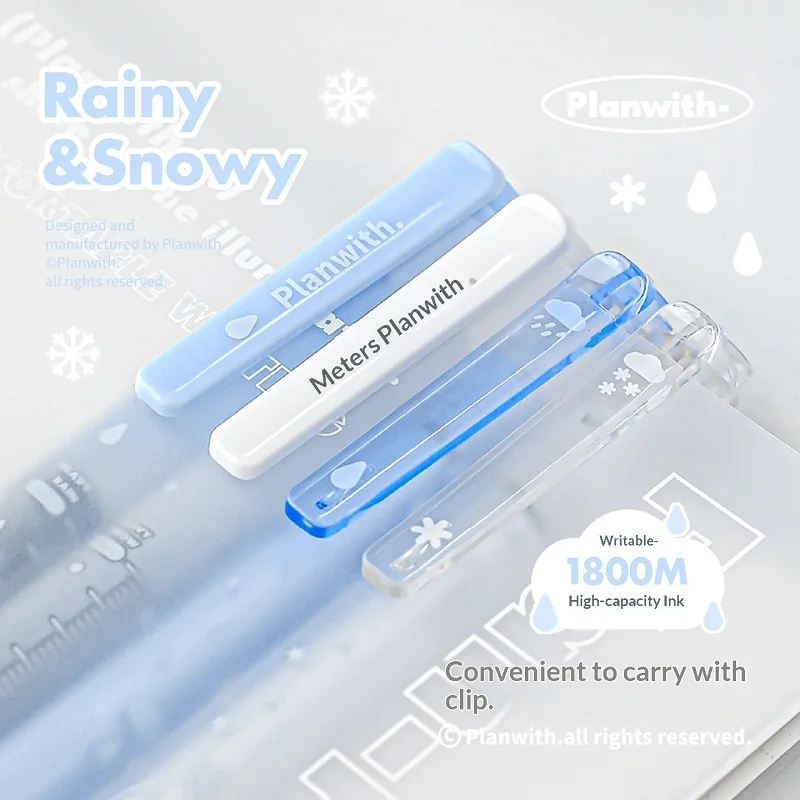 

Planwith Weather Style Gel Pen Set 1800M Large Capacity Smooth Writing CS Pen Tip Student Exam Quick-dry Stationery Supplies
