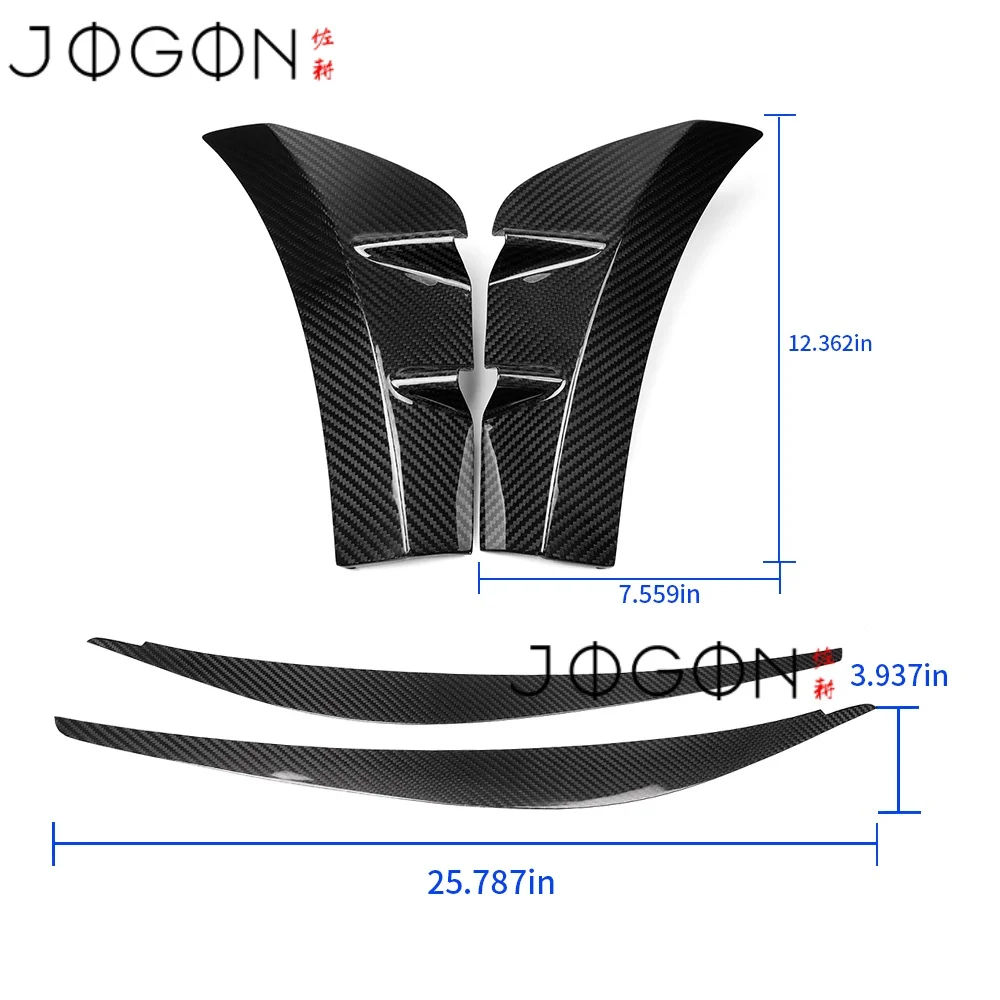 DRY Carbon Car Front Bumper Sides Air Vent Intake Strip Headlight Lamp Eyelids Eyebrows Panel Trim For Toyota GR Yaris 2025 2026