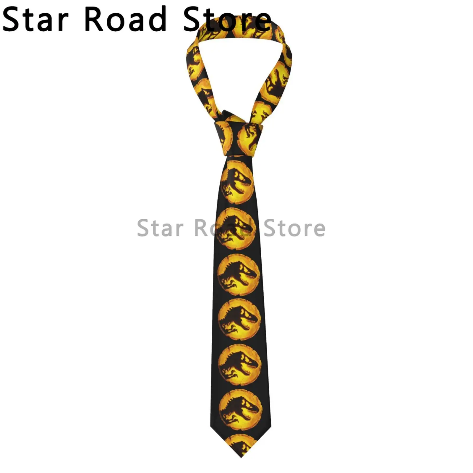 

Movie Jurassic Park Logo Neck Tie Mens Personalized Silk Electronic Dance Necktie for Wedding Gravatas