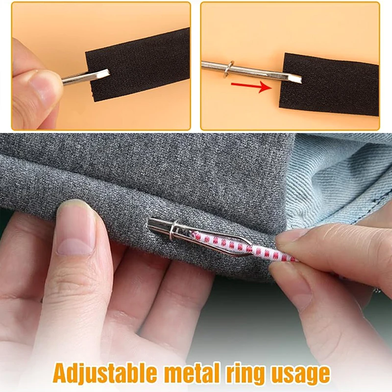 Upgraded DIY Rope Threader Clip, 2025 Metal Drawstring Threader Tool Set With Latch, Drawstrings Replacement With Easy Threaders