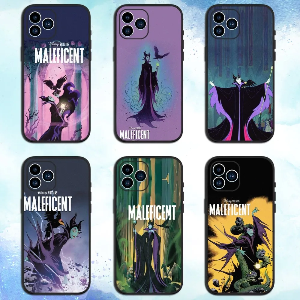 MINISO Disney Maleficent Phone Case For iPhone 15 13 14 12 11 Pro MAX XR X SE XS Mini Soft Shell