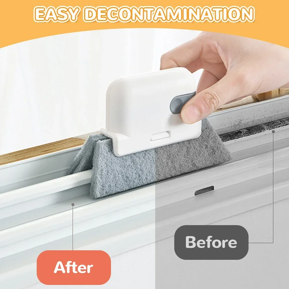 2 in 1 Groove Cleaning Brush Window Frame Groove Cleaning Tool Sliding Door Track Cleaning Tools Hand-held Crevice Cleaner