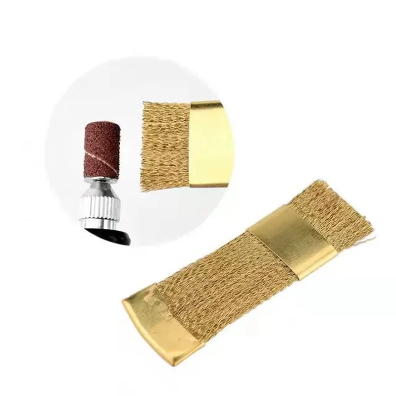 

1 шт., щетка для чистки зубных сверл, медная проволока, щетка для чистки, портативные электрические маникюрные дрели, инструменты для чистки сверл