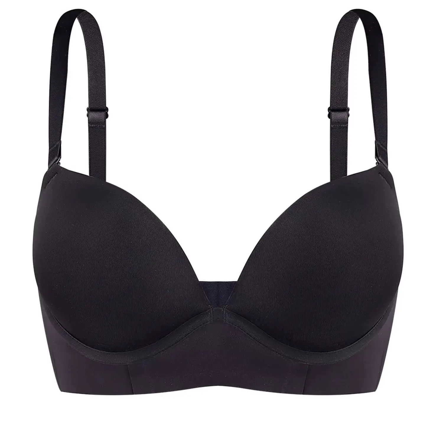 

Новый сексуальный женский бюстгальтер пуш-ап с подтяжкой груди, глубокие V-образные чашки, скрывающий жир на спине, тонкий мягкий длинный бюстгальтер с проволочной косточкой для плотного наряда с низким вырезом