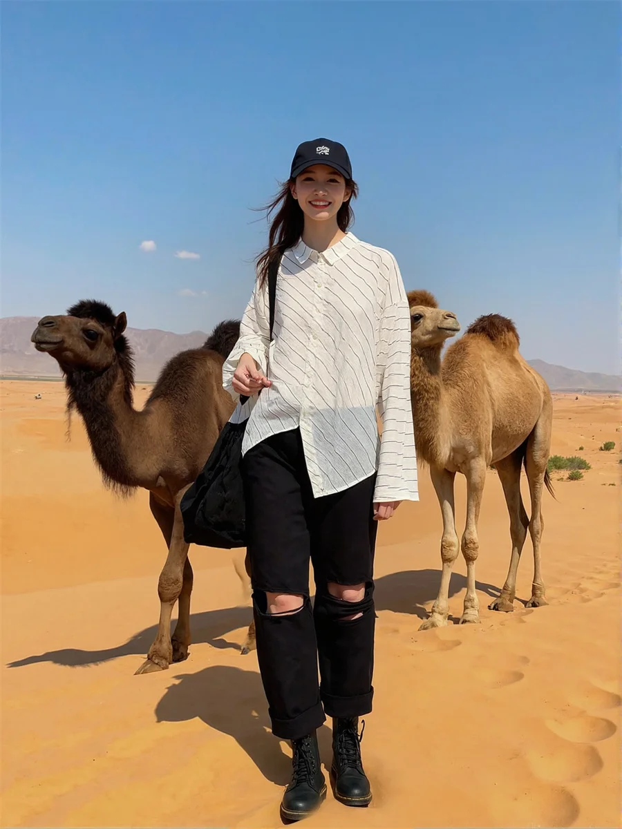 

Рваные джинсы с дырками, джинсовые брюки, женская одежда, осенние мешковатые граффити в стиле хип-хоп, для путешествий, отдыха, крутой дикий острый потертый городский стиль